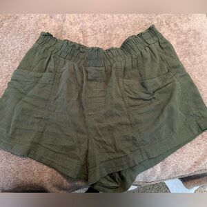 A New Day Sage Green Relaxed Linen Shorts